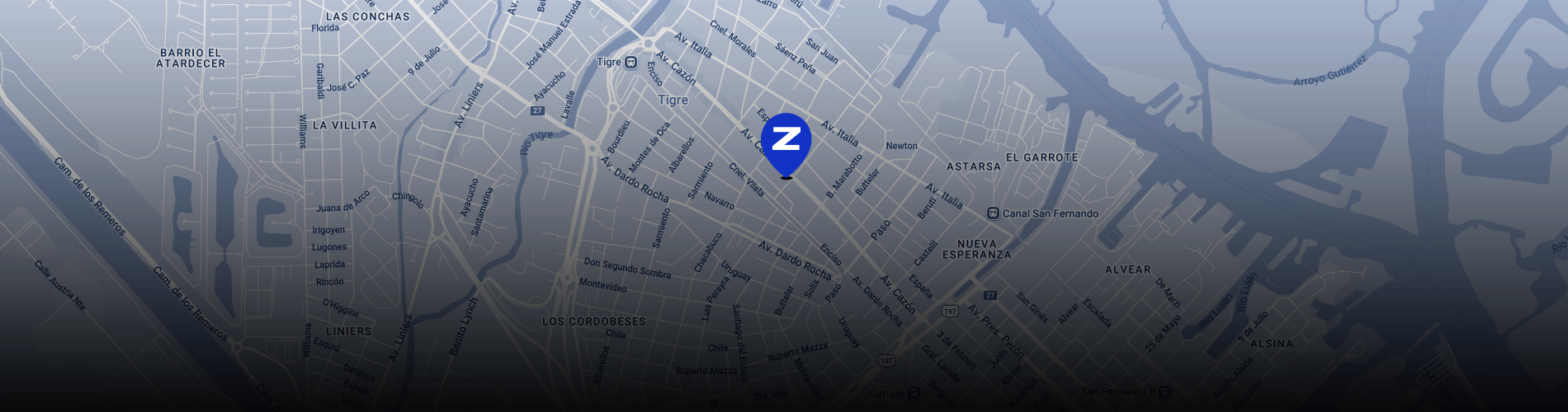 Zontes Moto Tigre Argentina - Mapa con ubicación del concesionario en Av. Cazón 910, Tigre, Buenos Aires.