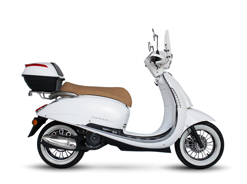 Beta Moto Tigre Argentina – Tempo Luxe blanca vista lateral