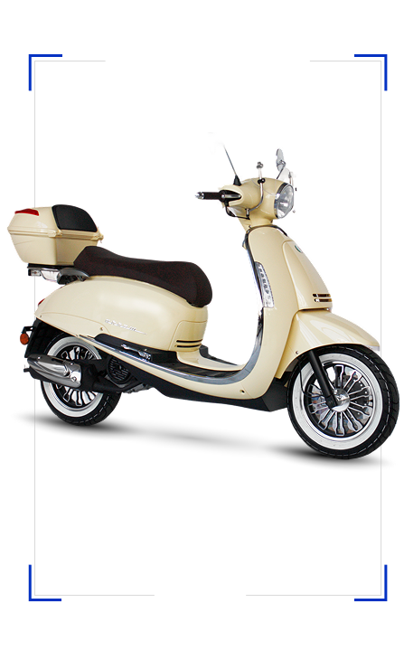 Beta Moto Tigre Argentina – Tempo Luxe vista 3/4 frontal beige