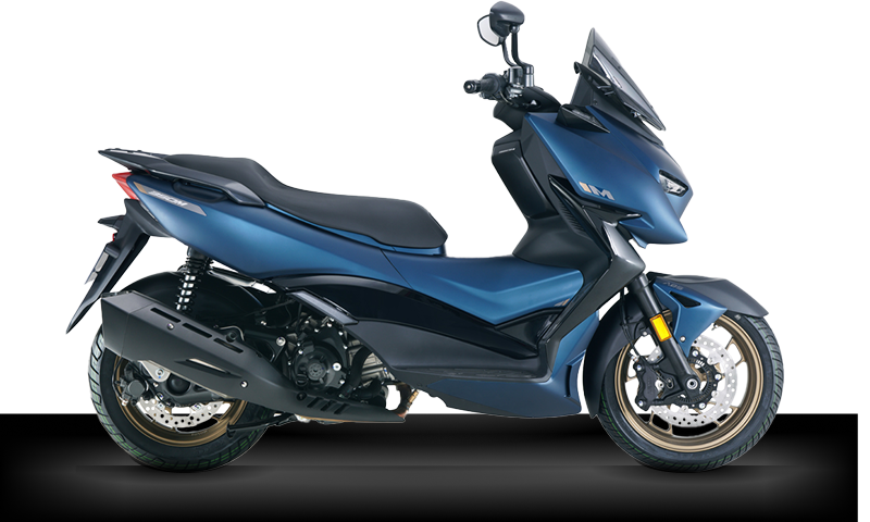 Zontes Moto Tigre Argentina - Scooter M350 en vista lateral, diseño sport touring azul metálico.