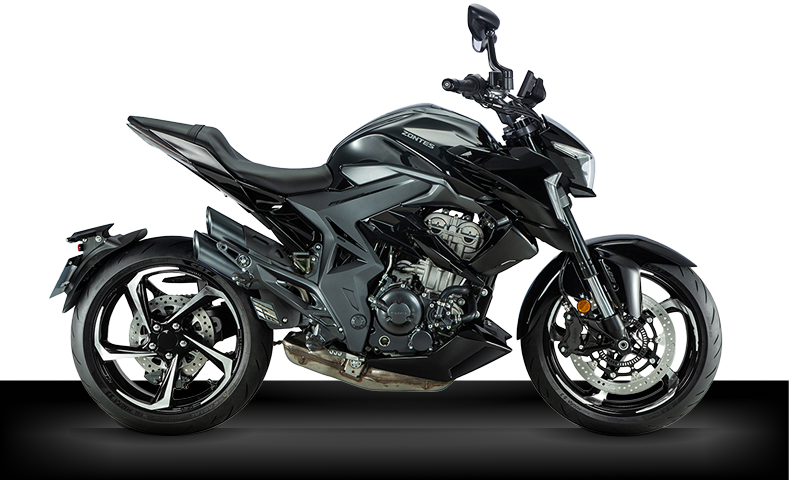 Zontes Moto Tigre Argentina - Moto R350 en vista lateral con diseño naked en color gris oscuro.