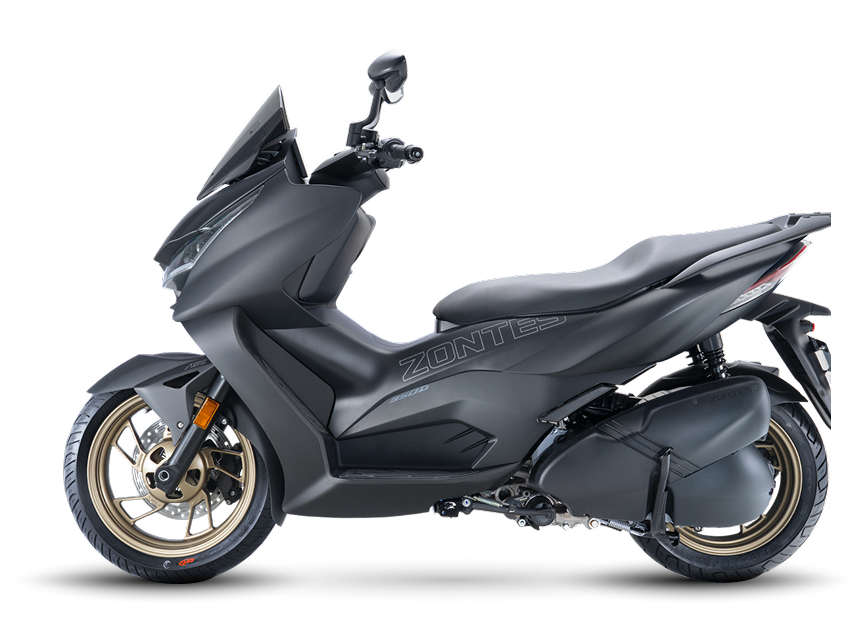 Zontes Moto Tigre Argentina – Scooter 350D lateral color negro mate.