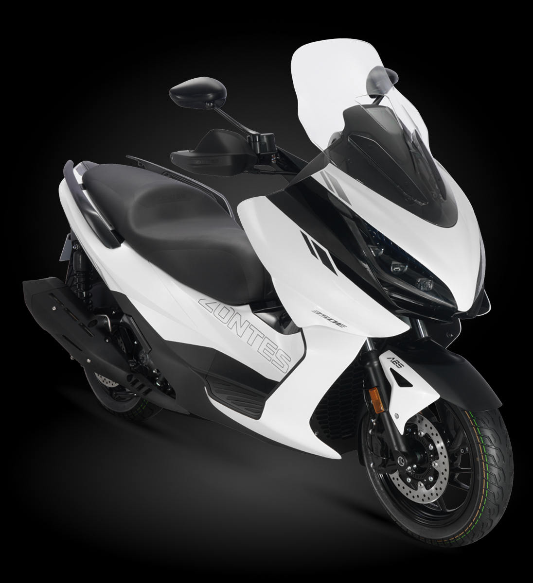 Zontes Moto Tigre Argentina – 350E – Vista 3/4 fondo negro