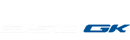 Zontes Moto Tigre Argentina - Logotipo del modelo 350GK en blanco y azul.