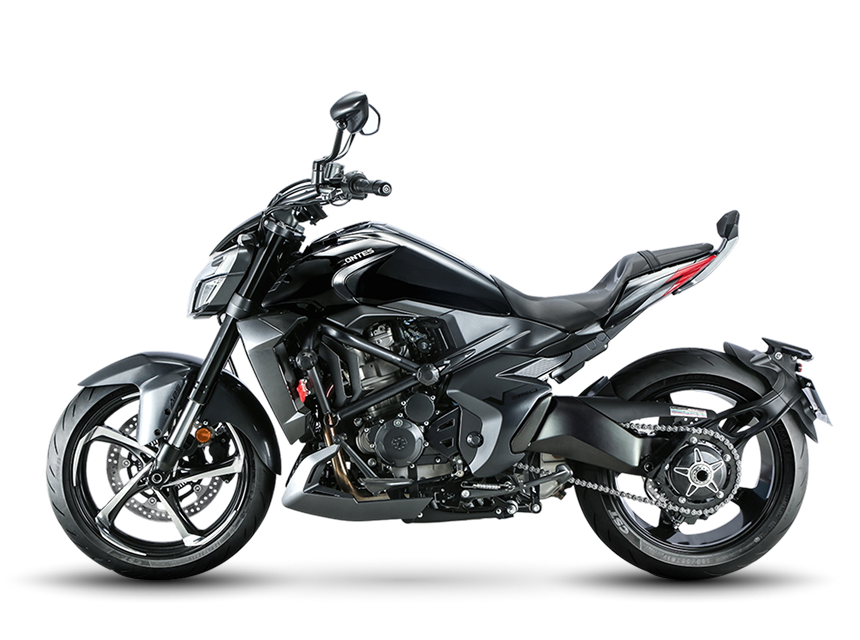 Zontes Moto Tigre Argentina – Moto 350V negra vista lateral.