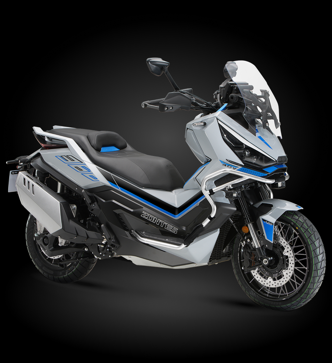 Zontes Moto Tigre Argentina – 368G – Vista 3/4 derecha fondo negro