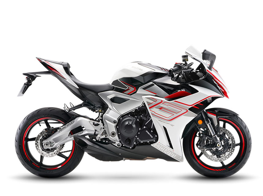 Zontes Moto Tigre Argentina - 703RR vista lateral derecha. Zontes Moto Tigre Argentina - Moto 703RR vista lateral derecha mostrando su perfil deportivo.