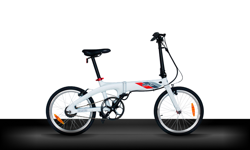 Beta Motos Tigre Argentina - Bicicleta eléctrica B52 en vista lateral, diseño plegable color blanco.